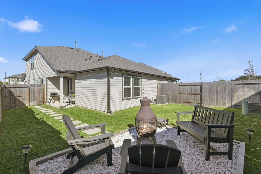 Exterior details and patio area of a home in Haven at Kieth Harrow, Katy (Image 22).