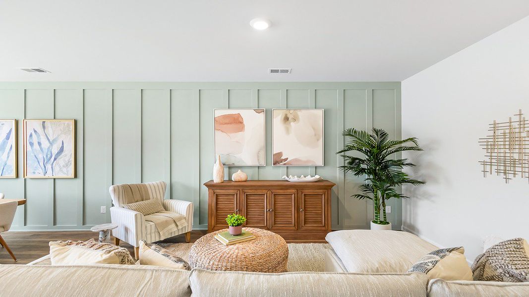 Representative furnished interior of a home built from the Denmark by D.R. Horton in Marion Village, Santee (Image 9).
