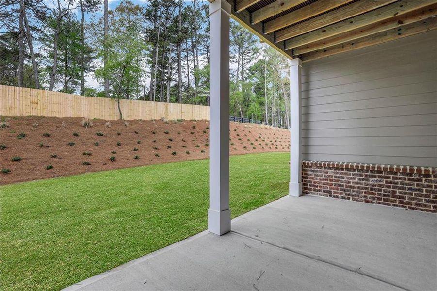 Exterior details and patio area of a home in Wisteria at GreenHouse, Marietta (Image 12). Exterior details and patio area of a home in Wisteria at GreenHouse, Marietta (Image 12).