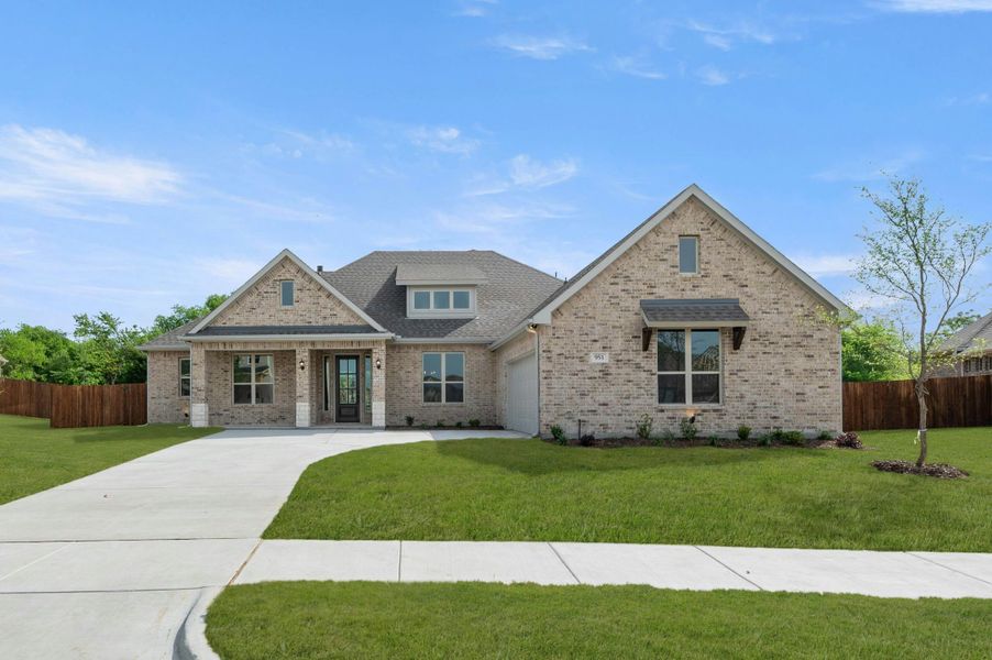 Representative exterior photo of a completed home built from the Ranch Two Story by Kindred Homes in Kentsdale Farms, DeSoto, TX (Image 8).