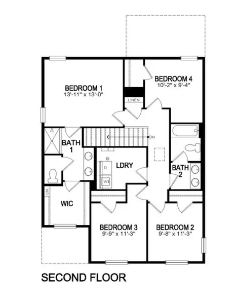 2D floor plan layout of this home in Ridge at Johnstown, Johnstown, CO (Image 4).