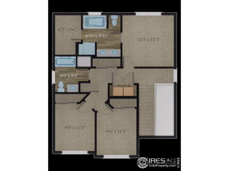 2D floor plan layout of this home in Wilson Commons, Loveland, CO (Image 4).