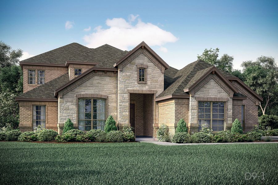 Representative exterior photo of a completed home built from the Phoenix by John Houston Homes in Springside Estates, Waxahachie, TX (Image 1). Representative exterior photo of a completed home built from the Phoenix by John Houston Homes in Springside Estates, Waxahachie, TX (Image 1).