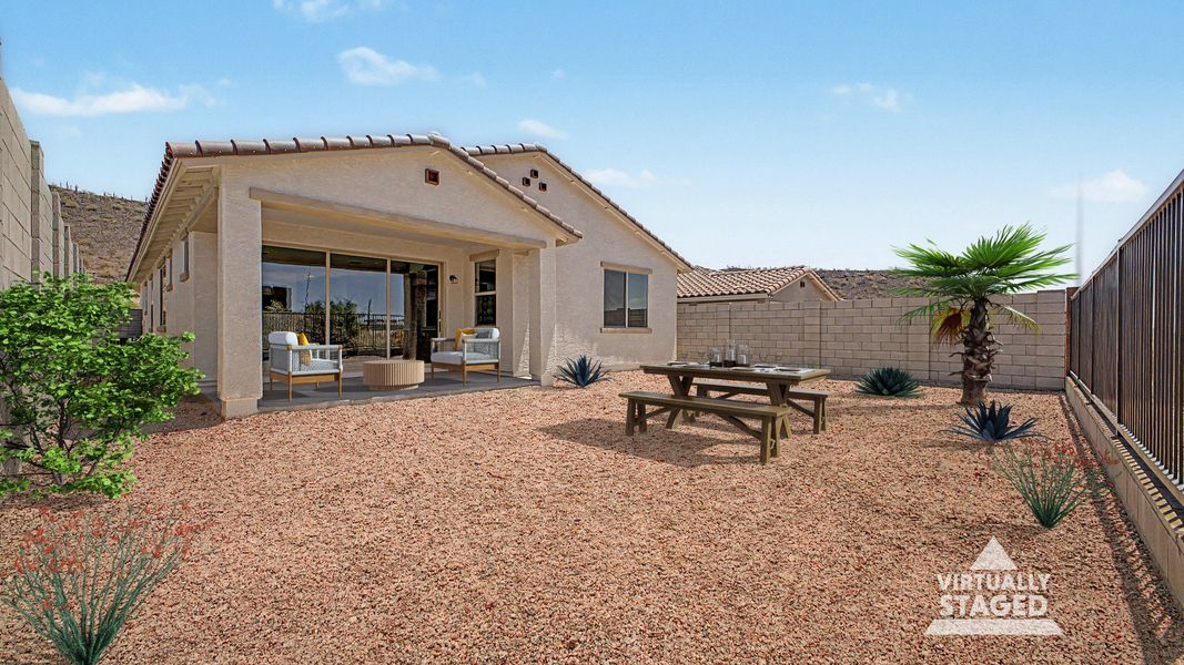 Exterior details and patio area of a home in The Villas at Mystic, Peoria (Image 22). Exterior details and patio area of a home in The Villas at Mystic, Peoria (Image 22).