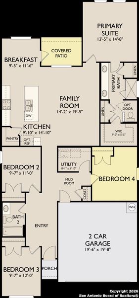 2D floor plan layout of this home in Enclave at Hennersby Hollow 50's, San Antonio, TX (Image 2). 2D floor plan layout of this home in Enclave at Hennersby Hollow 50's, San Antonio, TX (Image 2).