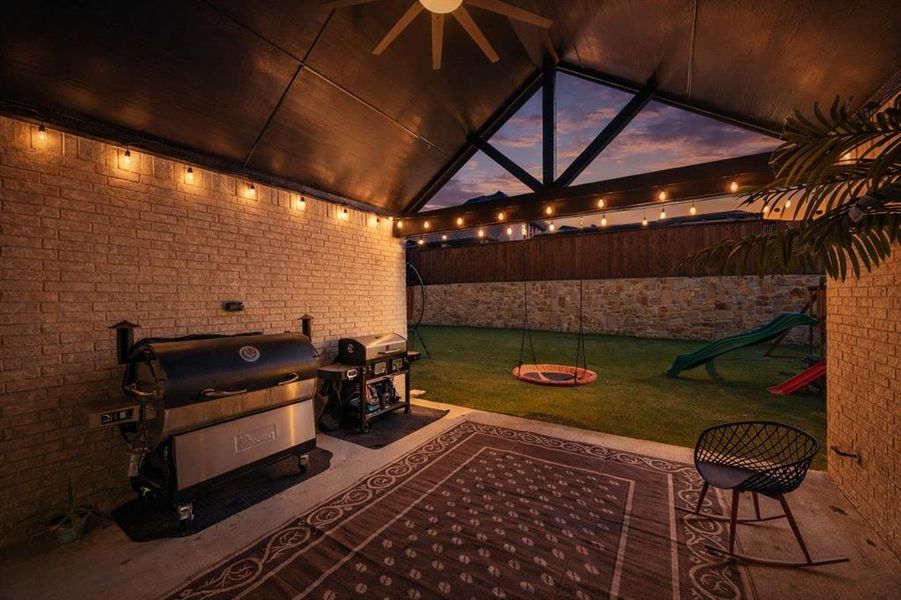 Exterior details and patio area of a home in Monterra, Fate (Image 4). Exterior details and patio area of a home in Monterra, Fate (Image 4).