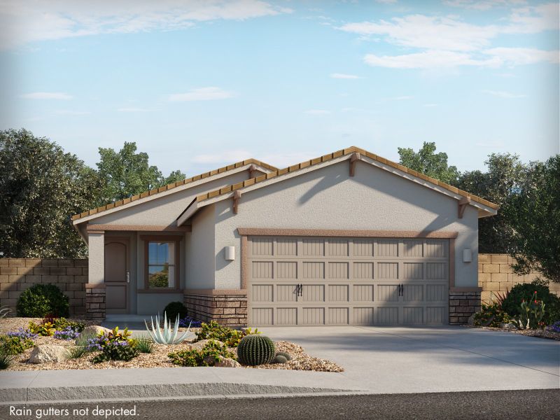 Representative exterior photo of a completed home built from the Meadow by Meritage Homes in La Estancia - Homestead, Tucson, AZ (Image 14).