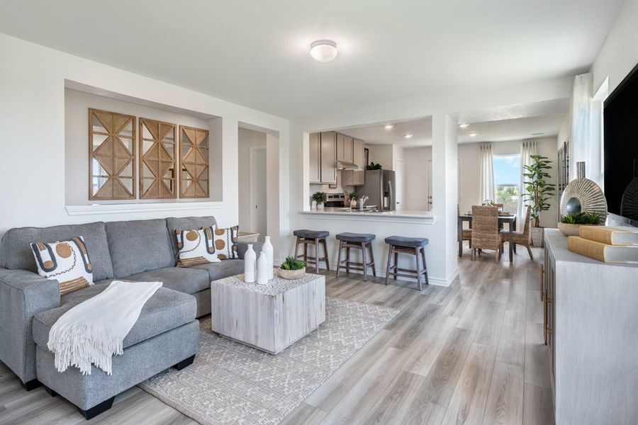 Representative furnished interior of a home built from the 1243 by KB Home in Casa Verde Ridge, San Antonio (Image 4).