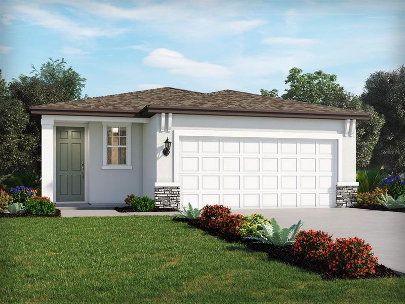 Front exterior of a new home in Magnolia Bay - Premier Series, Nokomis, FL, highlighting curb appeal (Image 1). Front exterior of a new home in Magnolia Bay - Premier Series, Nokomis, FL, highlighting curb appeal (Image 1).