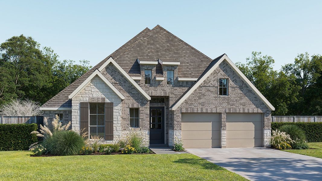 Representative exterior photo of a completed home built from the 2541C by Perry Homes in Colton 55', Todd Mission, TX (Image 5). Representative exterior photo of a completed home built from the 2541C by Perry Homes in Colton 55', Todd Mission, TX (Image 5).