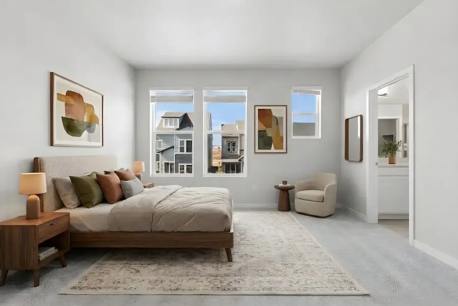 Furnished interior view inside a new home in Baseline Peaks Collection, Broomfield (Image 9).