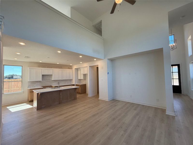 Spacious living room with soaring ceilings. Spacious living room with soaring ceilings.