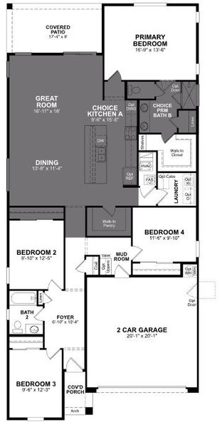 2D floor plan layout of this home in Bethany Grove, Glendale, AZ (Image 3).