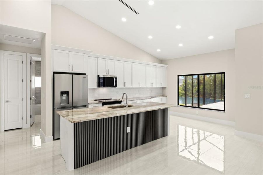 Kitchen with large island Kitchen with large island