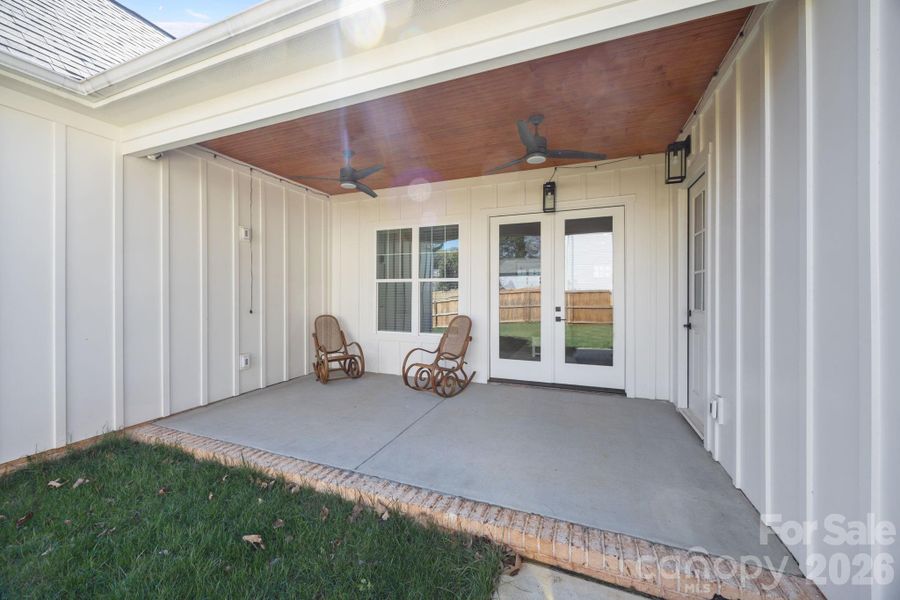 Exterior details and patio area of a home in , Belmont (Image 27).