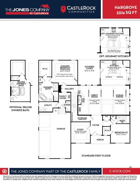 2D floor plan layout for the Hargrove by CastleRock Communities in Belvoir, Fairview, TN (Image 3).