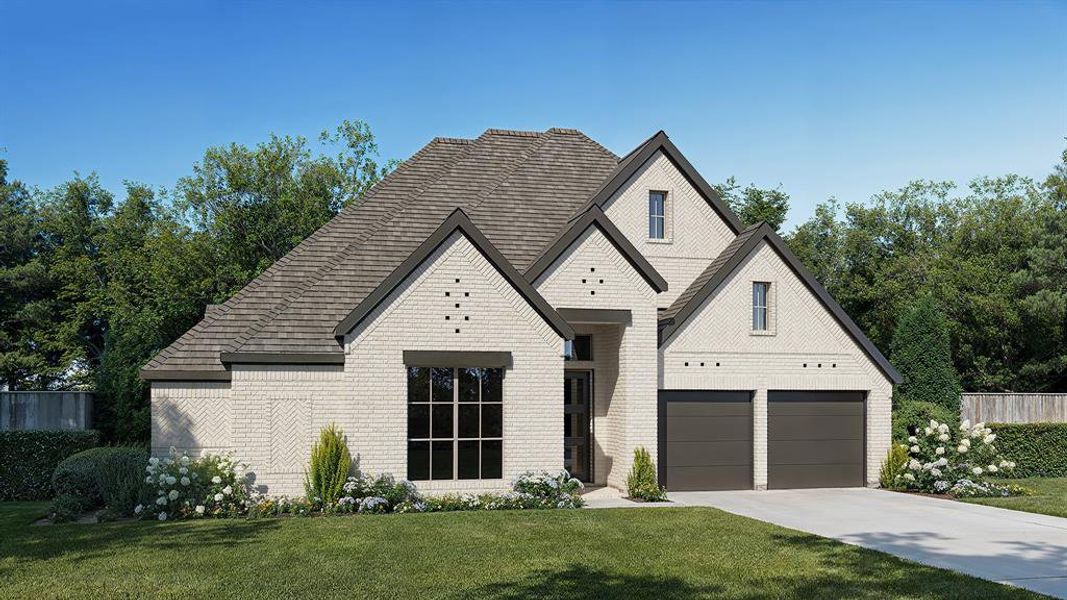 Front exterior of a new home in Ramble, Rockwall, TX, highlighting curb appeal (Image 1). Front exterior of a new home in Ramble, Rockwall, TX, highlighting curb appeal (Image 1).