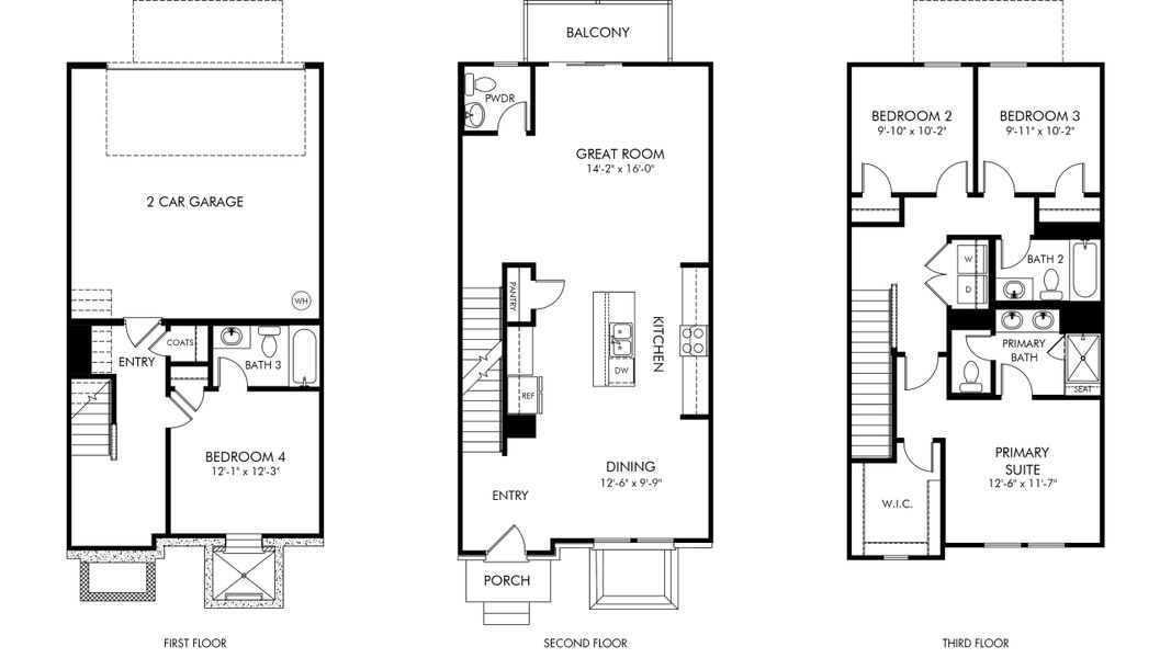 2D floor plan layout of this home in Zermatt Townhomes, Nashville, TN (Image 3).