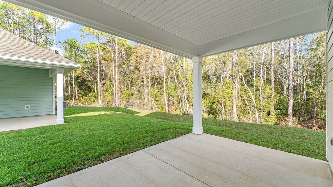 Exterior details and patio area of a home in Pine Creek and Heron Walk, Port Saint Joe (Image 18). Exterior details and patio area of a home in Pine Creek and Heron Walk, Port Saint Joe (Image 18).
