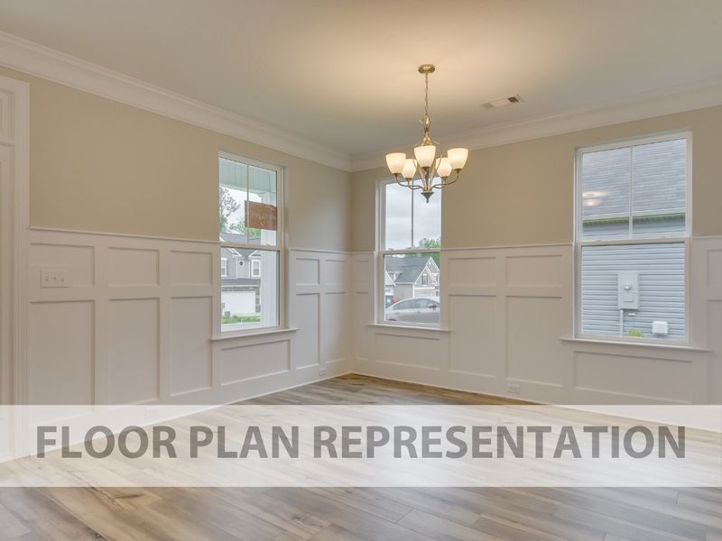 Flex Room as Formal Dining Area Floorplan Representation Photo | The Fairport II Plan