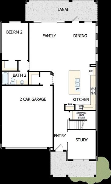 2D floor plan layout of this home in North River Ranch - Cottage Series, Parrish, FL (Image 4).