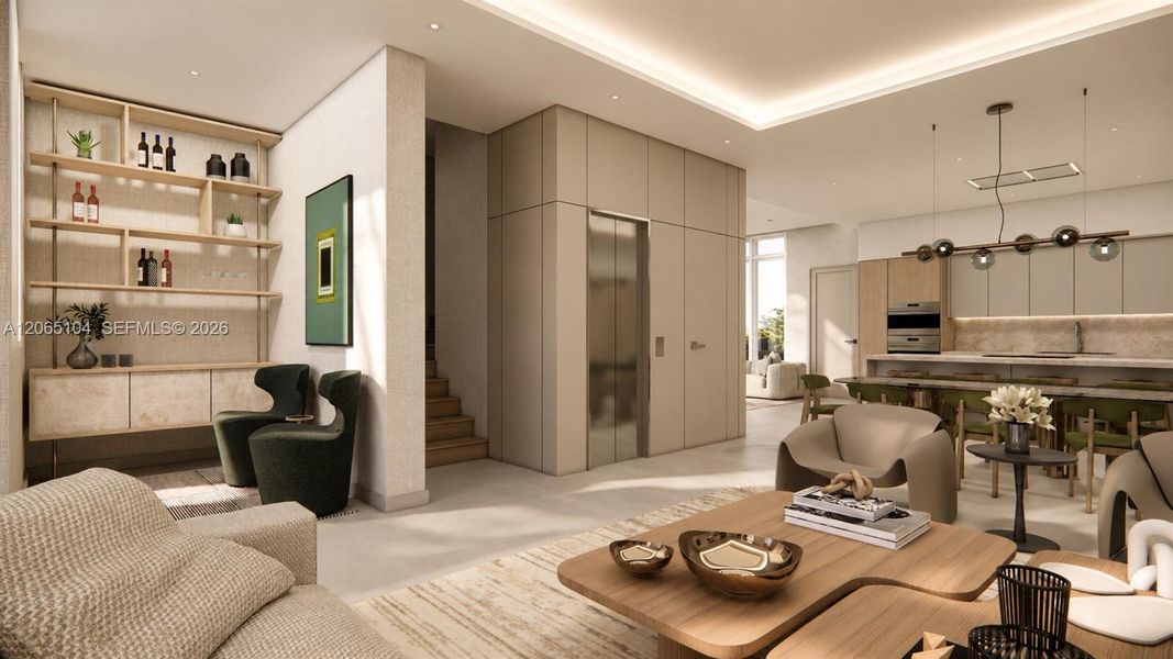 Furnished interior view inside a new home in , Coral Gables (Image 13).