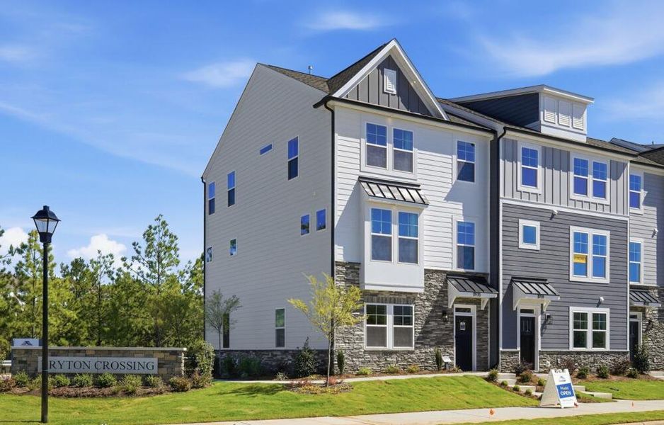 Representative exterior photo of a completed home built from the Beaumont by Eastwood Homes in 40 at White Oak Townhomes, Garner, NC (Image 2).