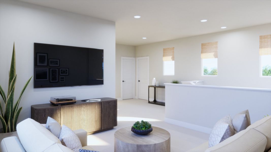 Representative furnished interior of a home built from the 3553 by Risewell Homes in Parkton Square, Kyle (Image 11). Representative furnished interior of a home built from the 3553 by Risewell Homes in Parkton Square, Kyle (Image 11).