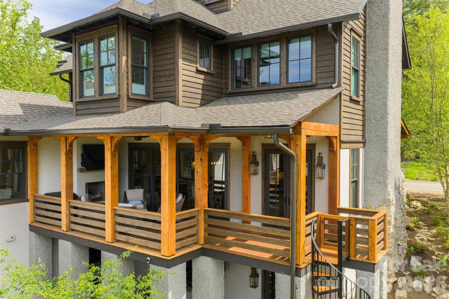 Exterior details and patio area of a home in , Black Mountain (Image 30).