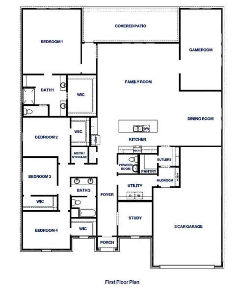 2D floor plan layout of this home in Riverside Estates, Mont Belvieu, TX (Image 2). 2D floor plan layout of this home in Riverside Estates, Mont Belvieu, TX (Image 2).
