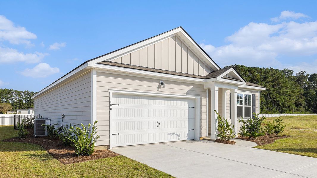 Representative exterior photo of a completed home built from the Plan by D.R. Horton in Hemingway Landing, Conway, SC (Image 2). Representative exterior photo of a completed home built from the Plan by D.R. Horton in Hemingway Landing, Conway, SC (Image 2).