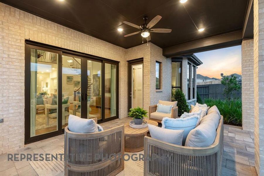 Exterior details and patio area of a home in Treeline, Justin (Image 21).