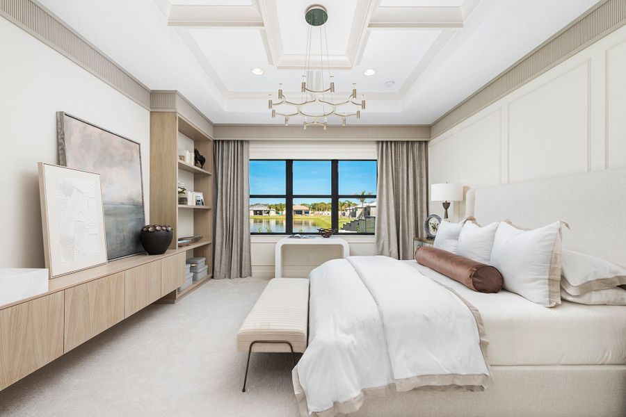 Furnished interior in a model home at Valencia Del Mar in Boynton Beach (Image 11).