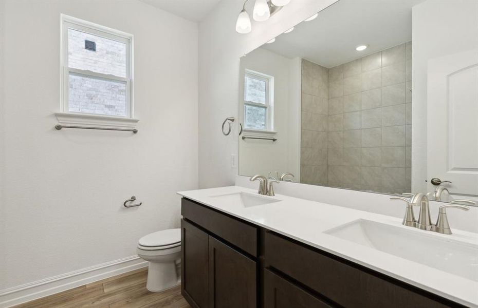 Spacious secondary bathroom*real home pictured