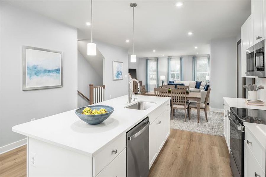Representative furnished interior of a home built from the Mayer by Ryan Homes in Stowe Branch Townhomes, Charlotte (Image 8).