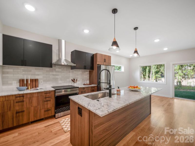 Kitchen with induction cooking