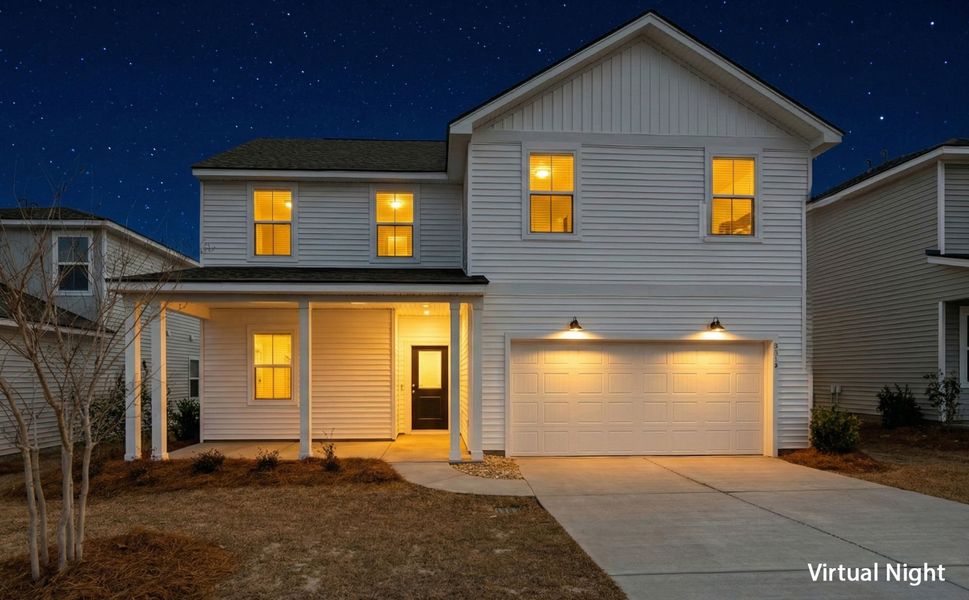 Front exterior of a new home in Grand Arbor, Blythewood, SC, highlighting curb appeal (Image 18).