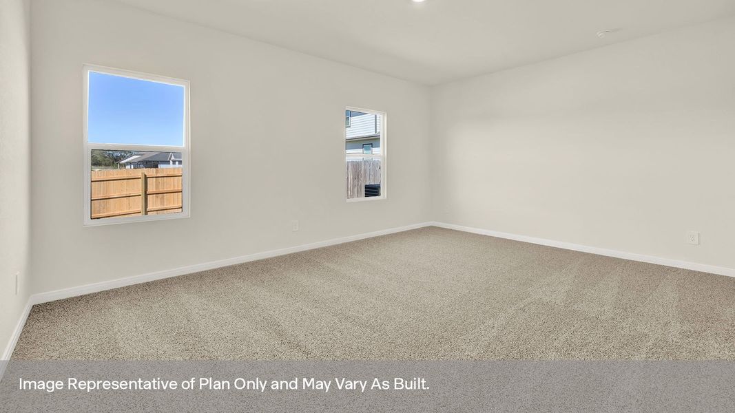 Representative unfurnished interior of a home built from the The Kendall by D.R. Horton in Paramount, Kyle (Image 20). Representative unfurnished interior of a home built from the The Kendall by D.R. Horton in Paramount, Kyle (Image 20).