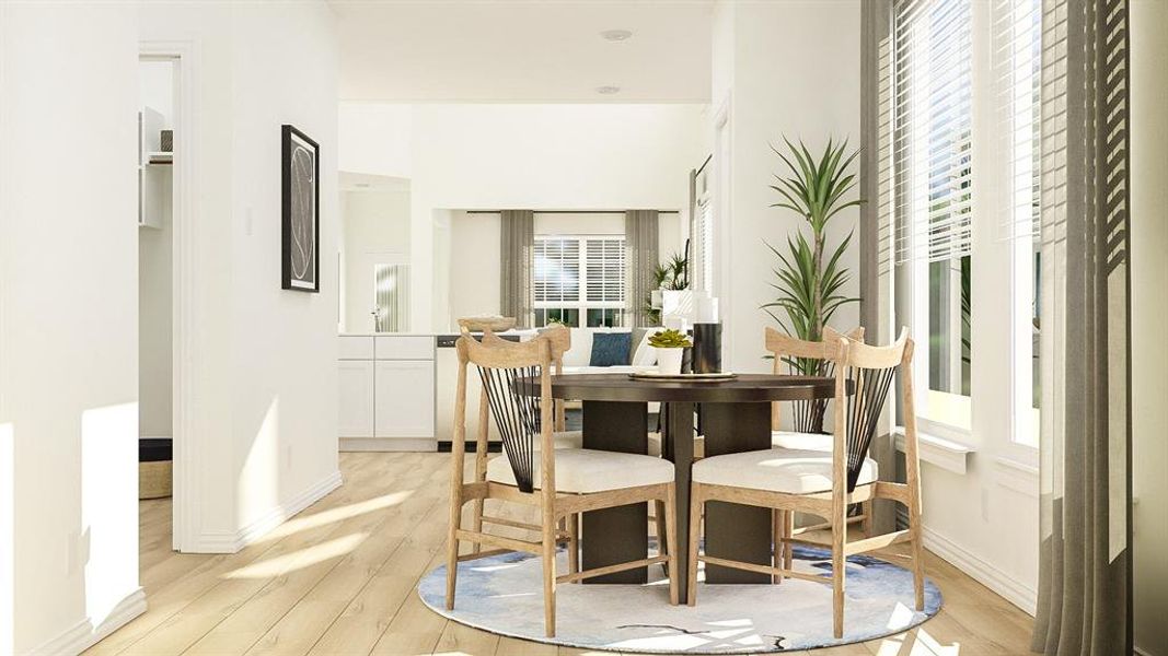 Dining area featuring light hardwood / wood-style flooring