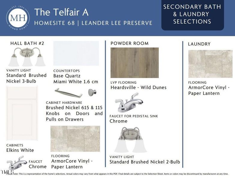 2nd bath and laundry selections