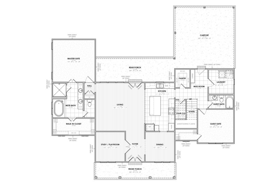 2D floor plan layout for the The Champagne by Manuel Builders in Chapel Bend, Montgomery, TX (Image 3). 2D floor plan layout for the The Champagne by Manuel Builders in Chapel Bend, Montgomery, TX (Image 3).