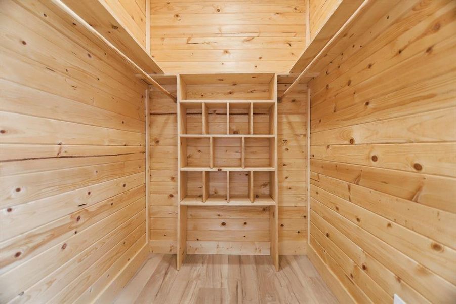 Primary bedroom cedar closet
