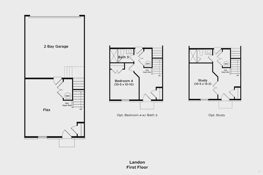 2D floor plan layout of this home in The River District Townhomes, Charlotte, NC (Image 4).