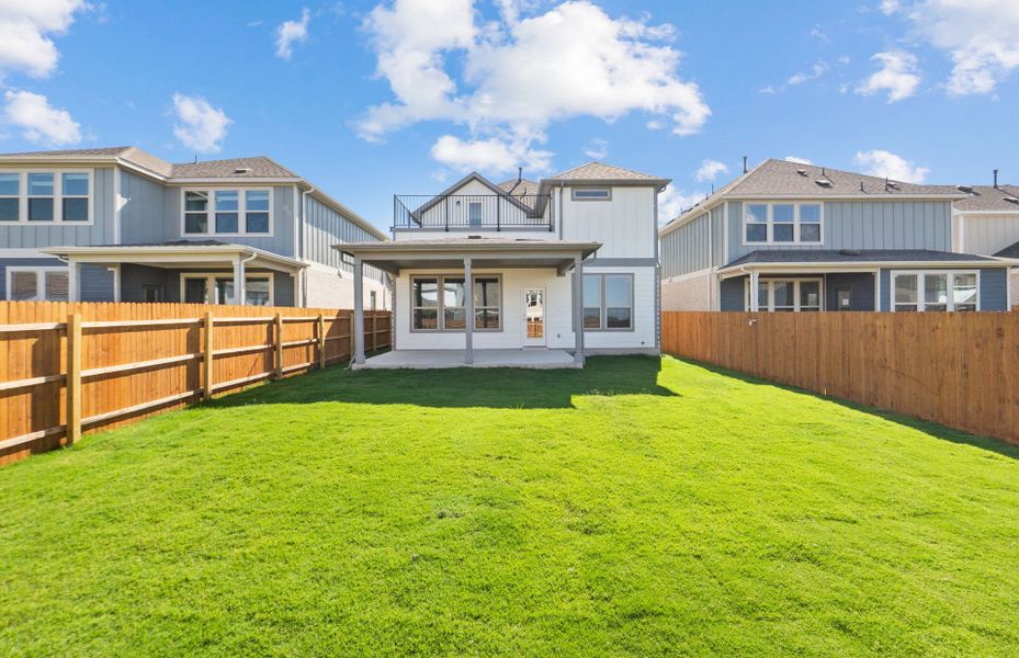 Exterior details and patio area of a home in Santa Rita Ranch, Liberty Hill (Image 28). Exterior details and patio area of a home in Santa Rita Ranch, Liberty Hill (Image 28).
