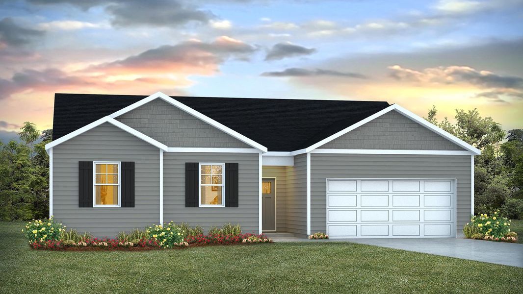 Representative exterior photo of a completed home built from the Alston by D.R. Horton in Preserve at Cypress Commons, Conway, SC (Image 14).