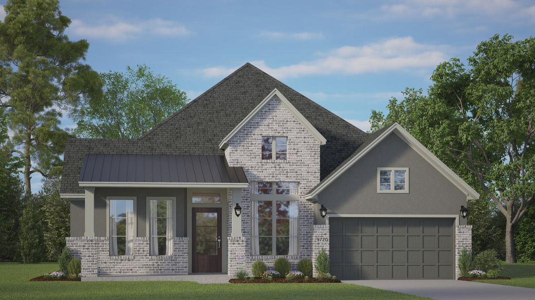 Representative exterior photo of a completed home built from the Brentwood by Chesmar Homes in Briarley, Montgomery, TX (Image 17). Representative exterior photo of a completed home built from the Brentwood by Chesmar Homes in Briarley, Montgomery, TX (Image 17).