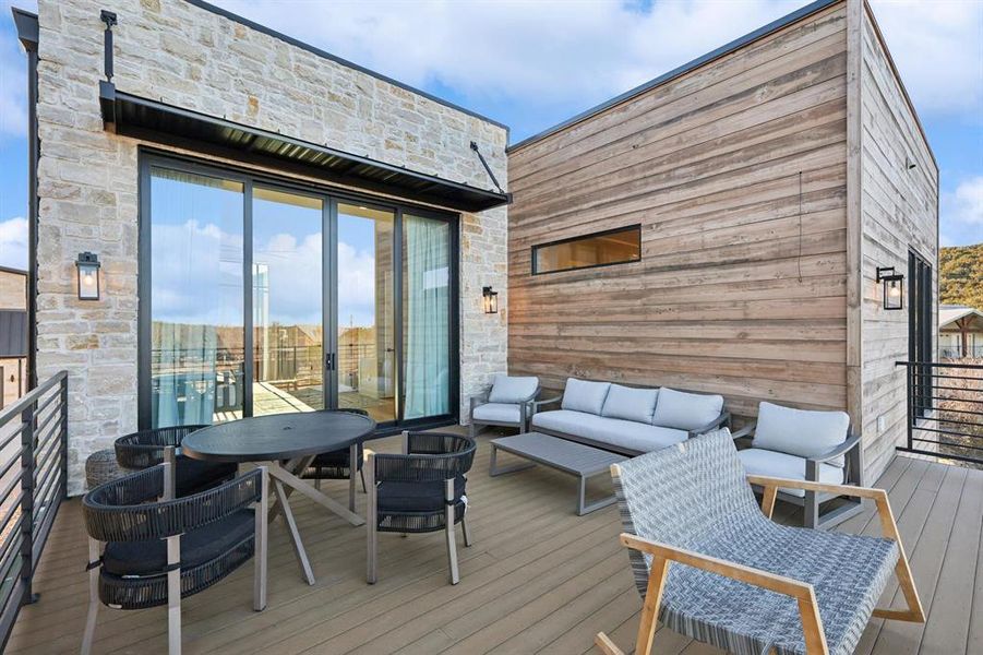 Exterior details and patio area of a home in , Graford (Image 24).