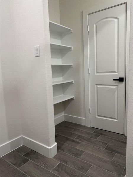 Stylish built-in shelves for storage
