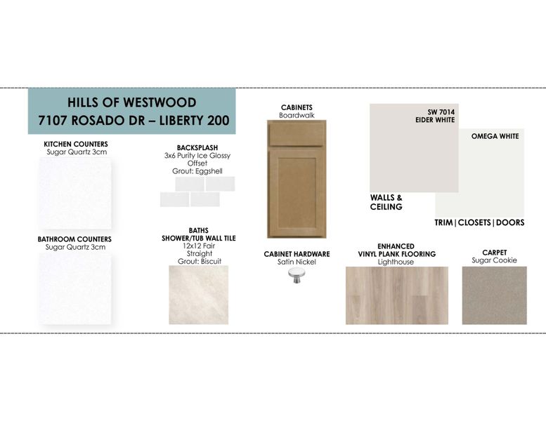 Sample of building materials used in homes in Hills of Westwood, Temple (Image 4).