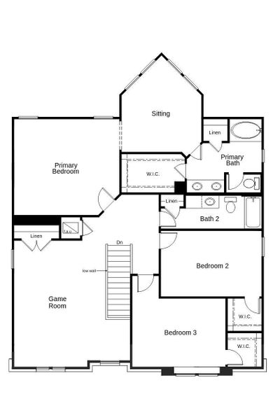 This floor plan features 3 bedrooms, 2 full baths, 1 half bath and over 2,700 square feet of living space.